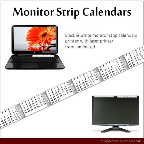Free Printable Monitor Calendar Strips 2022
